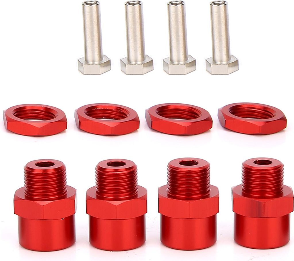 RC Car 12 mm bis 17 mm Radsechskant-Umrüstadapter Zubehör für Sakura D4 HSP 94123 1/10 CarRed