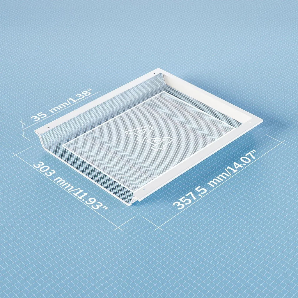 Tiroir de bureau robuste en métal blanc, rangement A4 invisible et chic - 3