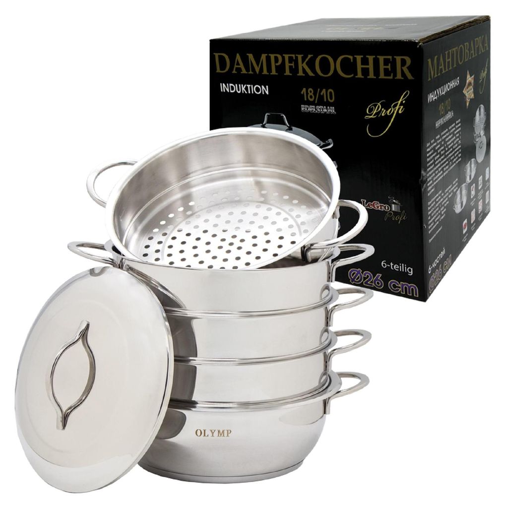 9090126 Dampfkocher, Dampfkochtopf, Mantowarka mit Deckel Produktbild 