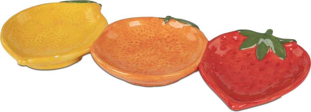 Dekoschale OBSTGARTEN mit Früchtemotiv L. 29cm Steingut Formano S25
