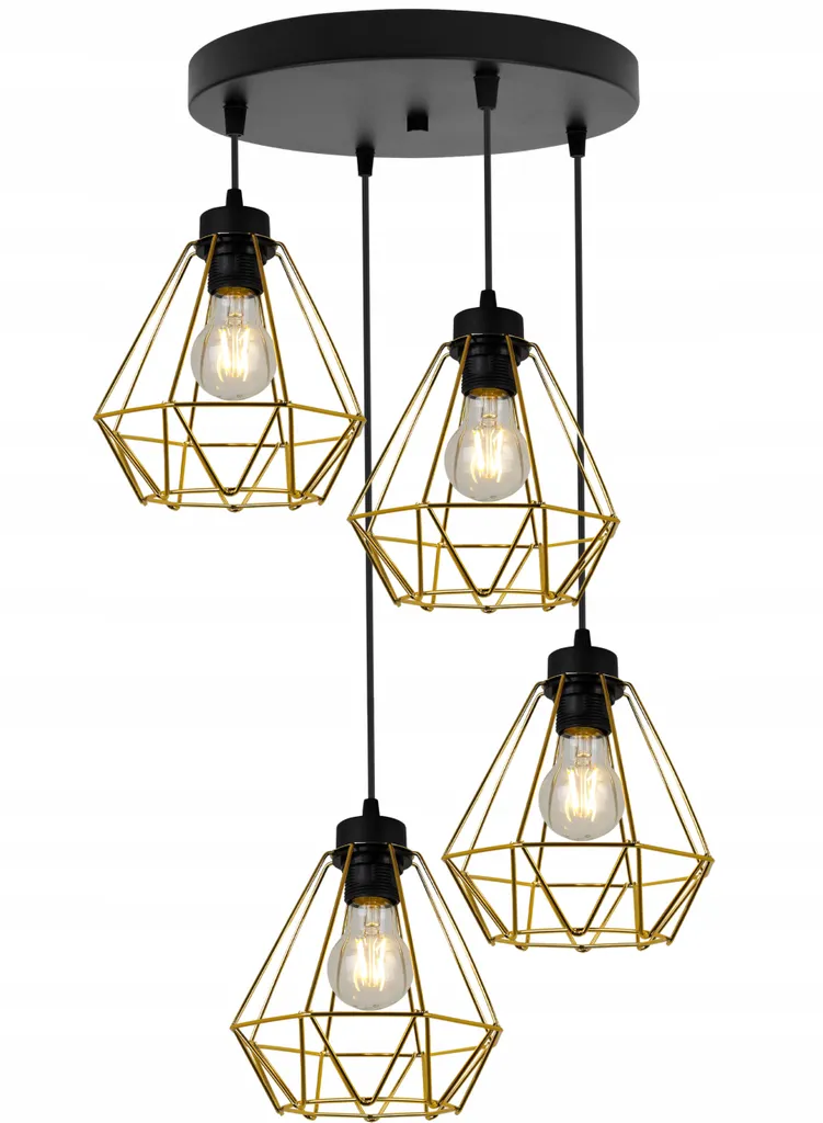 Lampadario Industriale Corral Metallo 4 Luci - Illuminazione Lusso - 5