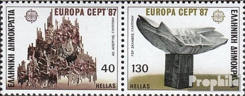 Briefmarken Griechenland 1987 Mi 1651A-1652A Paar (kompl.Ausg.) gestempelt Europa