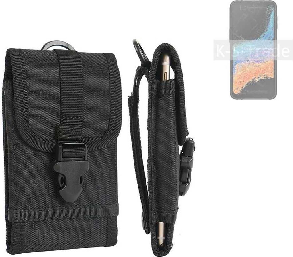 K-S-Trade Holster Handy Hülle kompatibel mit Samsung Galaxy XCover6 Pro Holster Handytasche Gürtel Tasche Schutz Hülle Robust Outdoor schwarz