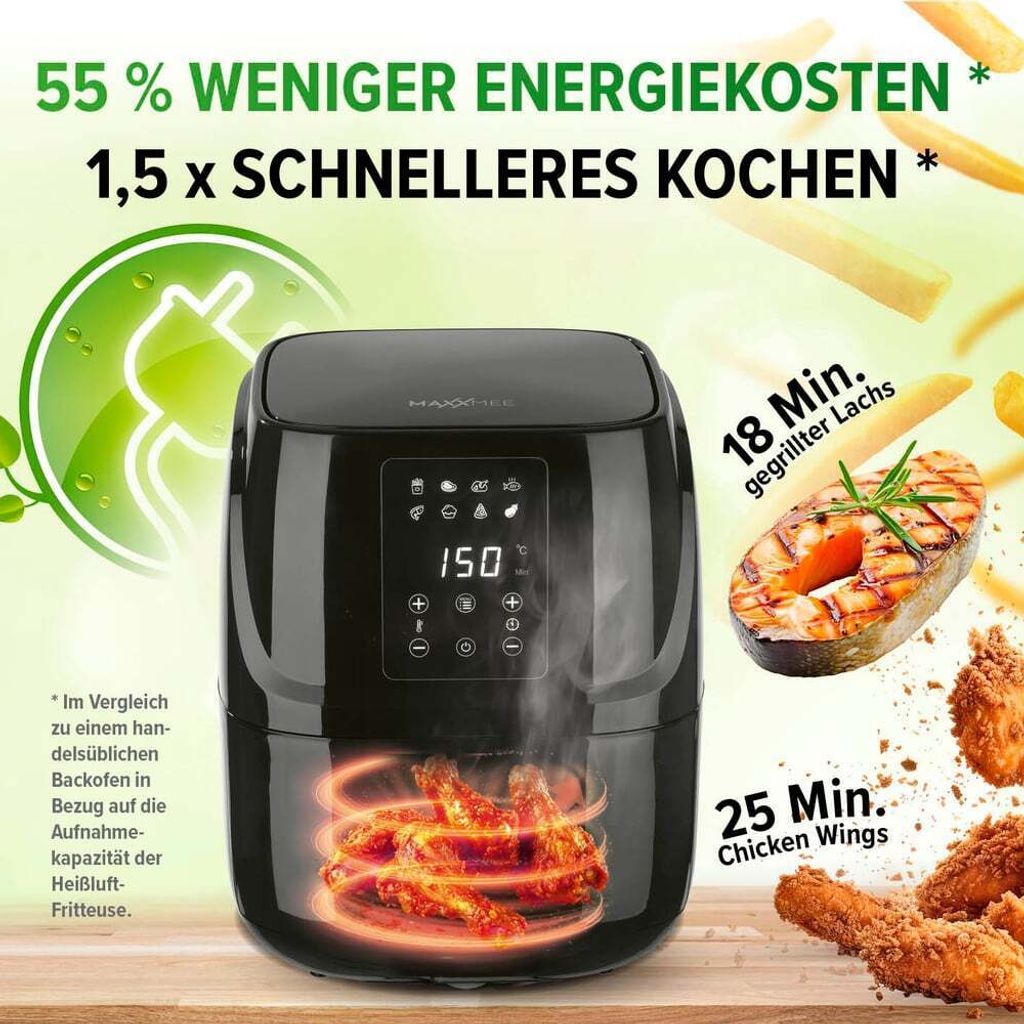 MAXXMEE Heißluft-Fritteuse Digital 3L Kombination Produktbild 5