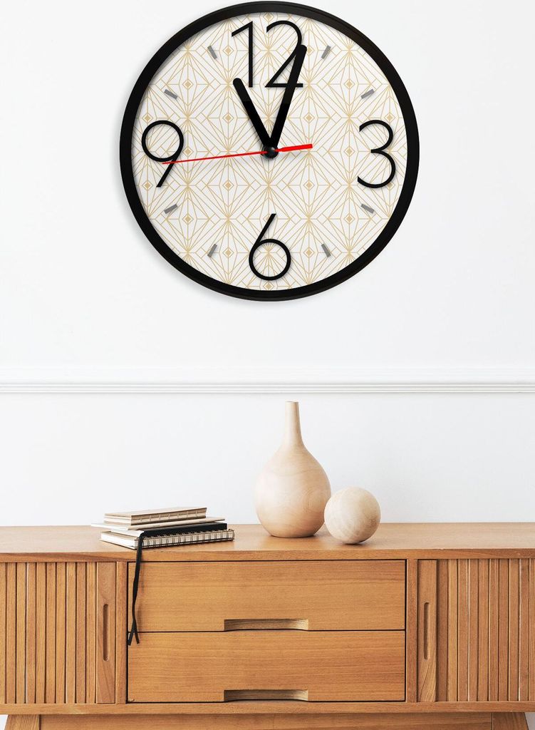 Opviq, Artavessa3Dclock25, Dekorative MDF-Uhr, Mehrfarbig, 100 % MDF, 36 x 36 x 1 cm