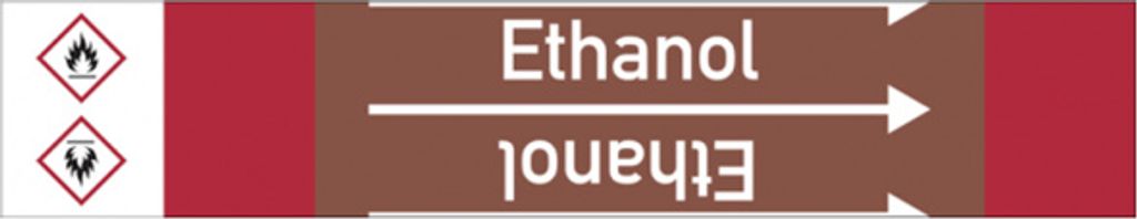 Dreifke Aufkleber Rohrleitungsband, Ethanol, Rolle = 33 m | 33000x105 mm, 33 m