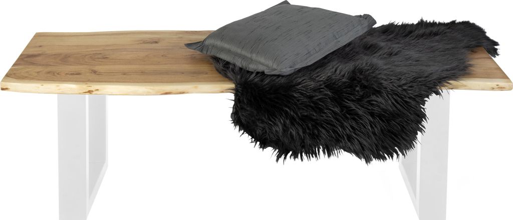 Sitzbank Baumkante 160 cm natur massiv Akazie weiß ANNI