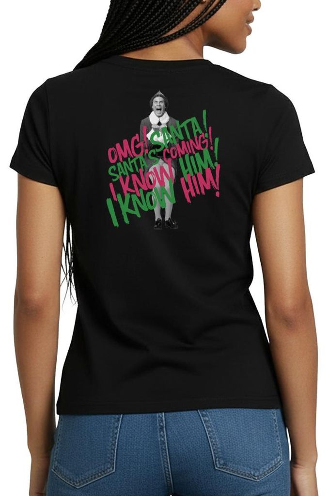 Spreadshirt Buddy Der Weihnachtself Santa’s Coming Frauen T-Shirt, XXL, Schwarz