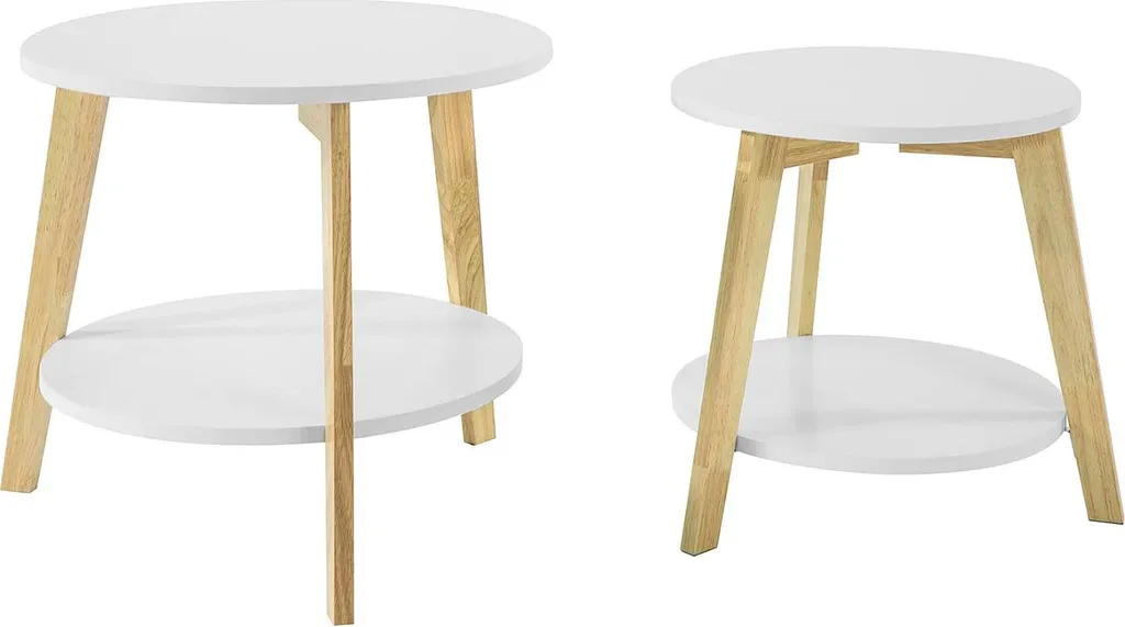 Set Tavolini d'Attesa SoBuy FBT75-W - Arredo Ufficio e Studio Bianco