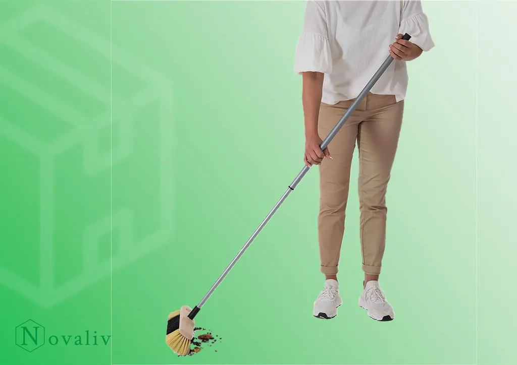 Balai Maison Lot de 2 pour Sols Délicats avec Manche Télescopique Pratique