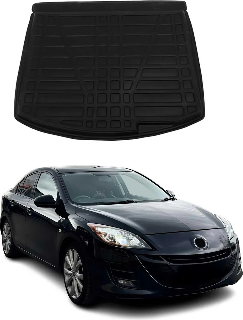 Vasca Baule Mazda 3 Hatchback 2009-2012 Gomma TPE Nera Su Misura