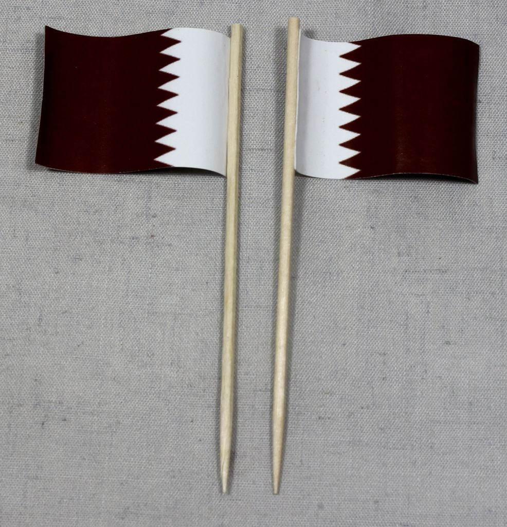 Party-Picker Flagge Katar Qatar Papierfähnchen in Spitzenqualität 25 Stück Beutel