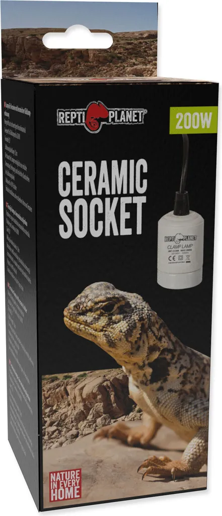 Portalampada Ceramica E27 200W per Terrario Rettili e Lampade IR