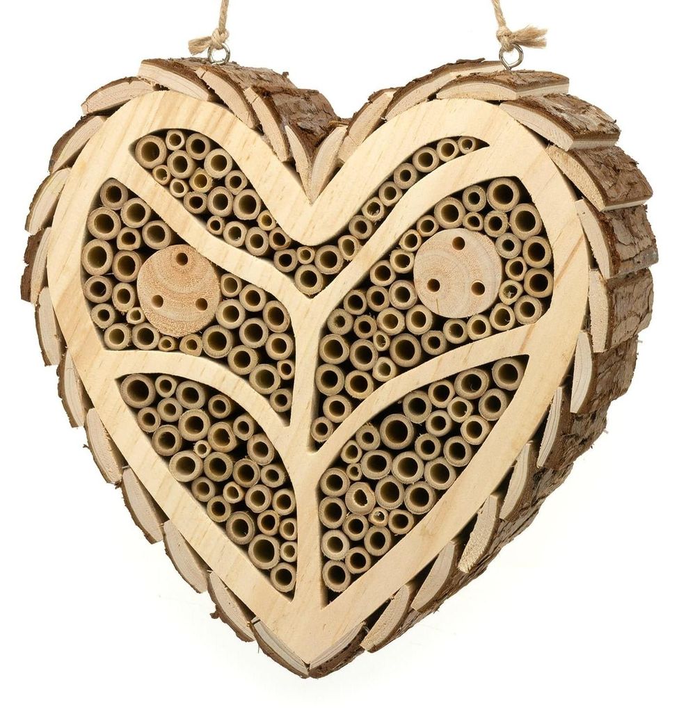 Holz Herzförmiges Bienenhaus für Insekten und Bienen Produktbild 