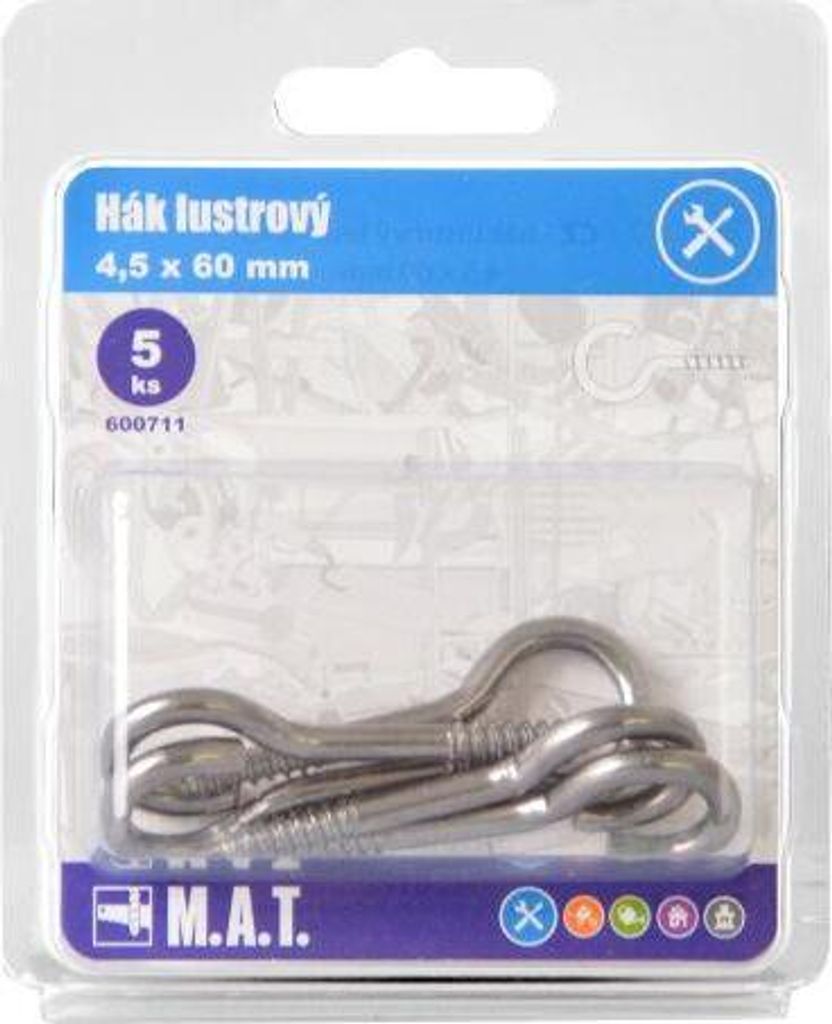 hák lustrový 60mm lesk (5ks)