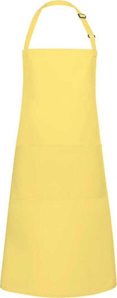 Karlowsky Latzschürze BASIC mit Schnalle und Tasche 75 x 90 cm unisex Polyester/Baumwollmix Sonnengelb