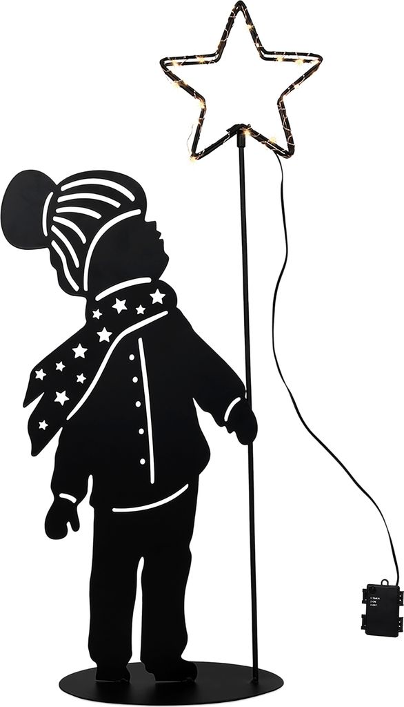 Décoration LED en métal ENFANT AVEC ÉTOILE - 60 cm / 44 LED Image du produit 