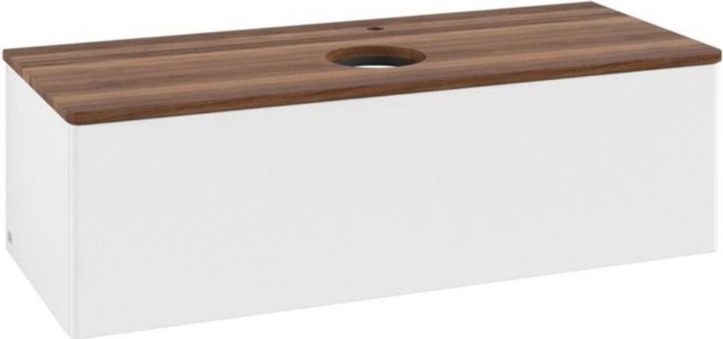 V&B Waschtischunterschrank ohne Frontstruktur, mit Beleuchtung Antao 120x36x50cm, HL, WBP w. wal, wh. m Lac