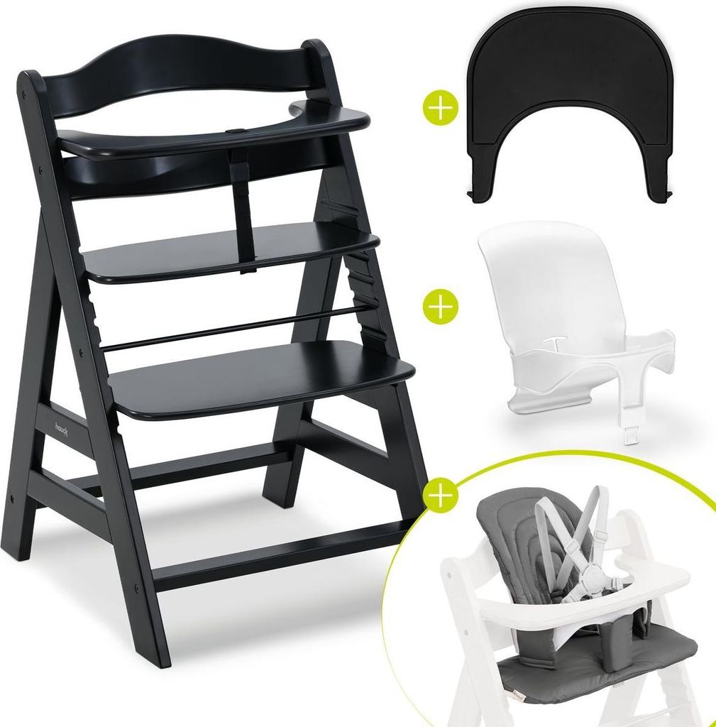 Hauck Hochstuhl Alpha Plus Black - im Sparset Produktbild 
