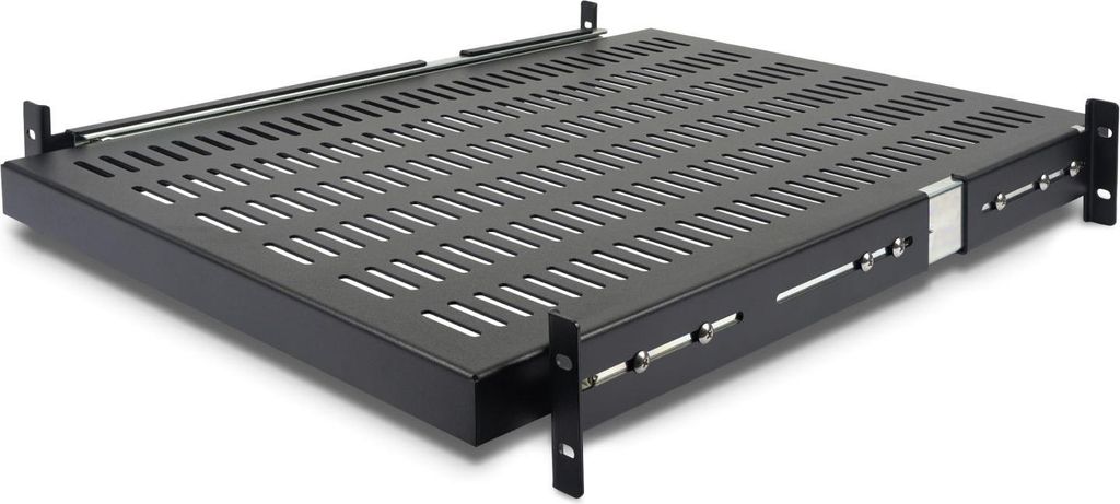 StarTech.com 2HE ausziehbarer Rack-Fachboden belüftet - 22.7kg - Verstellbares Regal - Schwarz - Stahl - 22,7 kg - 2U - 480 mm