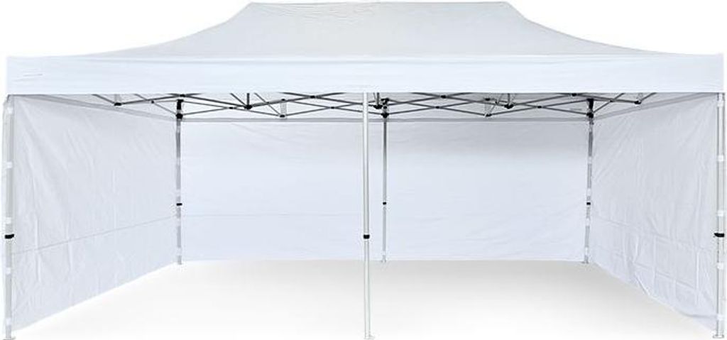Faltpavillon 3x6m Stahl Standard - 4Stück volle Seitenwände - Grün