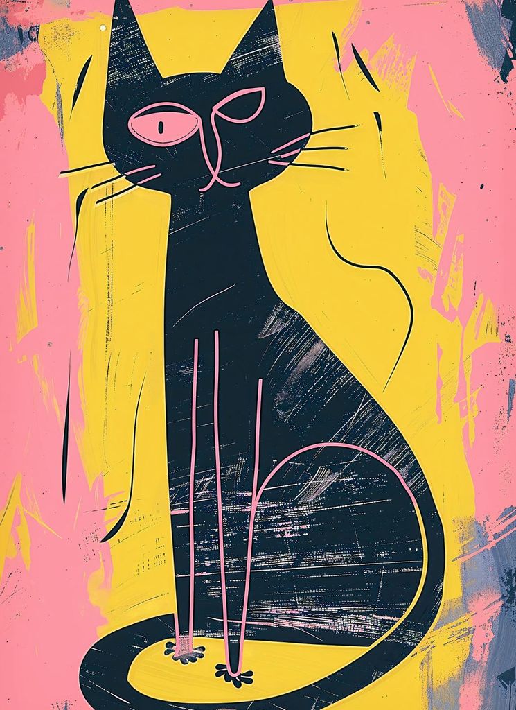 Poster 40x55cm Kontrast Katze
