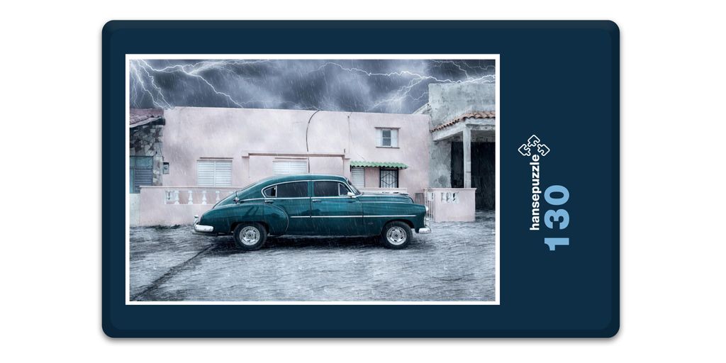hansepuzzle 17434 - Oldtimer Puzzle, 130 Teile, Fortbewegung, 28,7 x 20,0cm mit hochwertiger Aufbewahrung, Kartonbox und wiederverschließbarem Beutel
