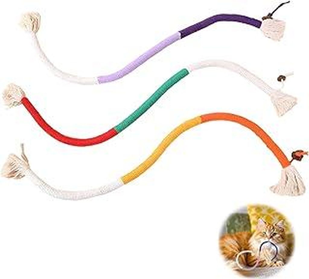 3 Stück Katzenminze Spielzeug, Katzenbeißseil Katzen Kauspielzeug Interaktives Baumwollseil Katzenspielzeug Katze Seil Catnip Toys Interaktive Be...