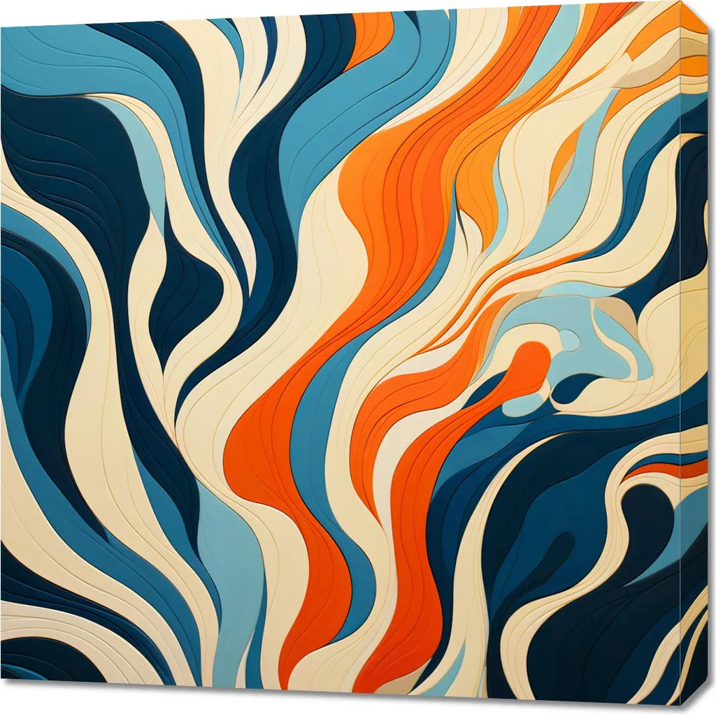 Tableau Image 70 x 70 cm Vagues océaniques - Décoration Murale Marine