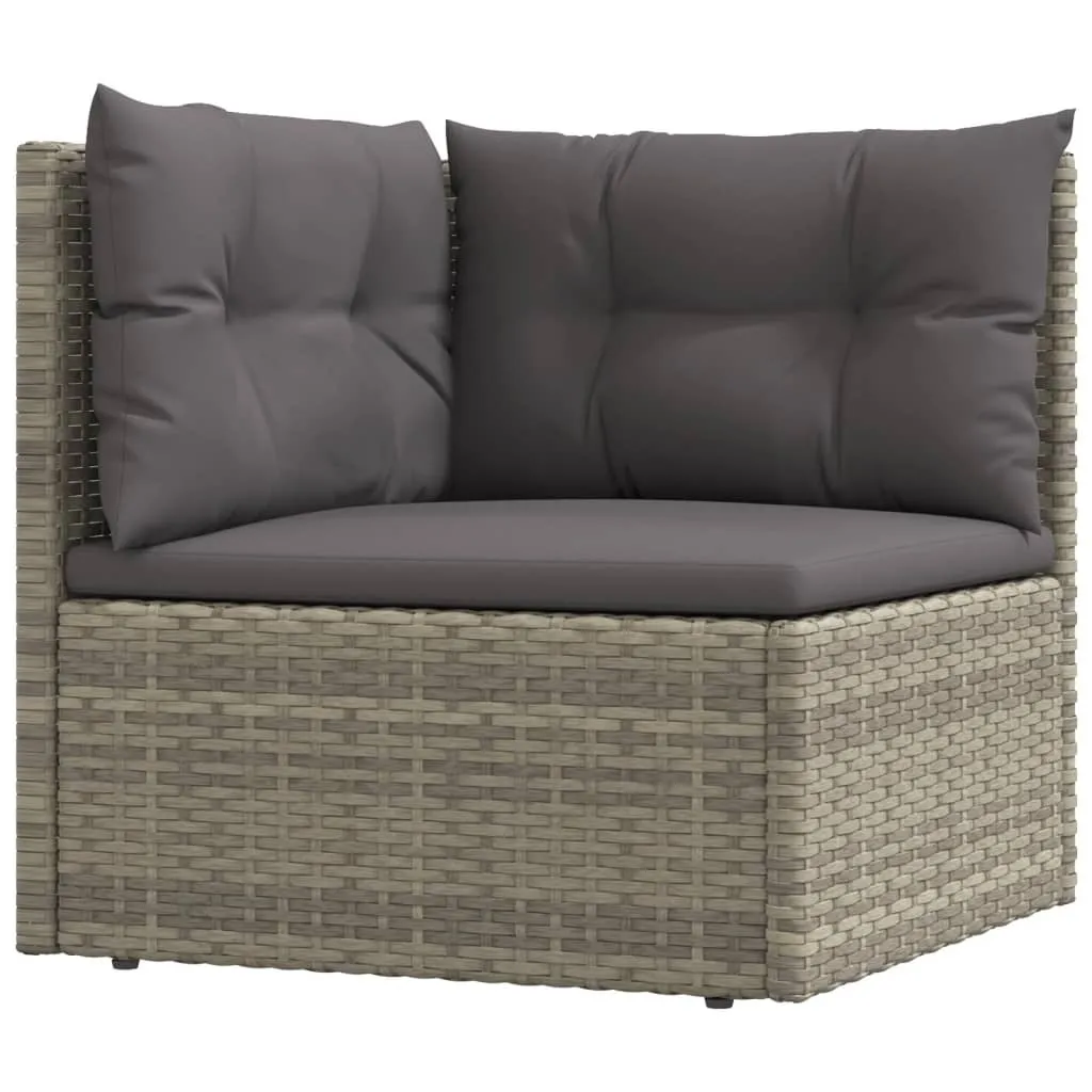 vidaXL Divano Angolare da Giardino Polyrattan Grigio - Comfort Esterni