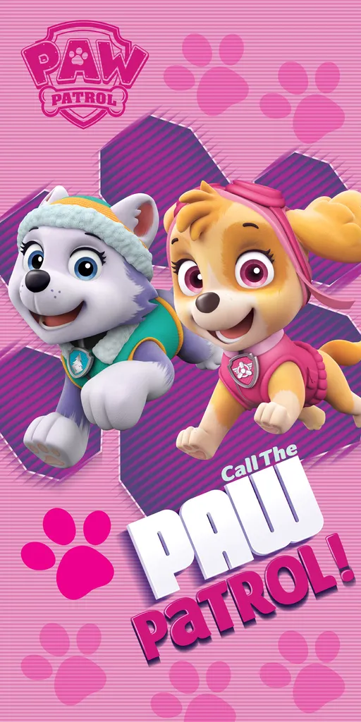 Asciugamano Paw Patrol Rosa 60x120 cm - Telo Bagno Bambini 100% Cotone
