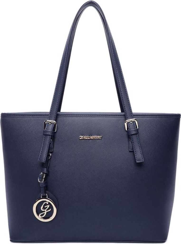 Gallantry Damen Tasche Shopper mit Reißverschluss - Handtasche, Schultertasche, A4 geeignet, Blau