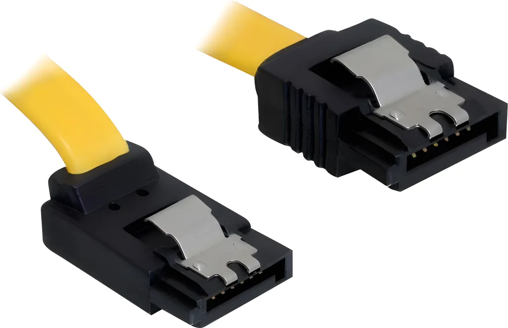 DELOCK SATA-Kabel SATA -> SATA up St/St 0,20m gelb Clips