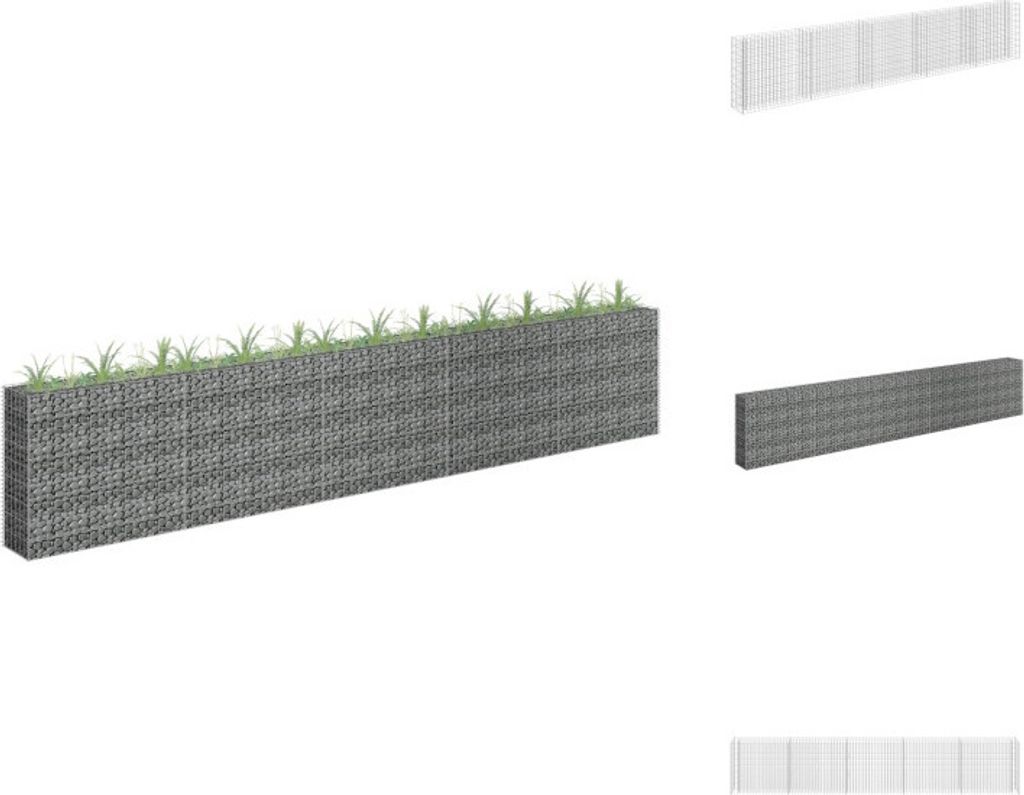 vidaXL Gabionen-Hochbeet Verzinkter Stahl 450×30×90 cm - Blumentöpfe & Pflanzgefäße