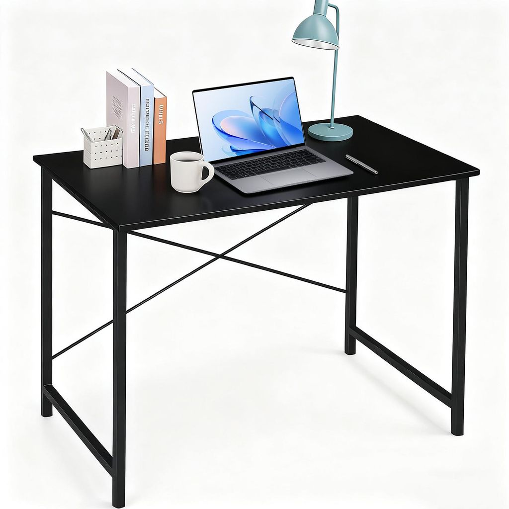 Bureau, table d'ordinateur en bois, bureau à structure Image du produit 