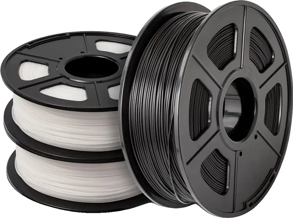 SUNLU filamento 3D, materiale PLA, diametro 1,75 mm, 3 rotoli per confezione, PLA-2WT-1BK