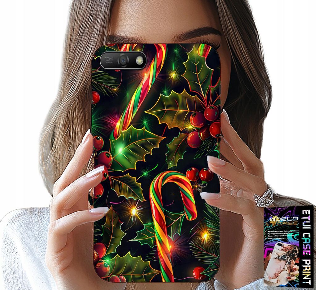 Hülle Für Huawei Y6 2018 - Zuckerstange, Mistelzweig, Weihnachtsbaum + Glas