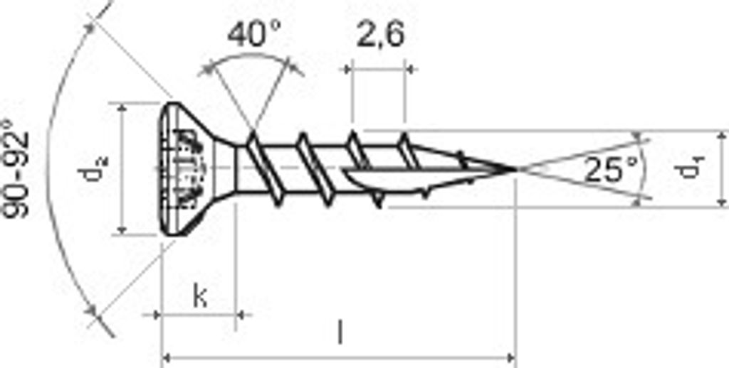 Schraube WINTECH fitting MKE-D 4,0x40 ZB 6d - T20 - Packung mit 500 Stück