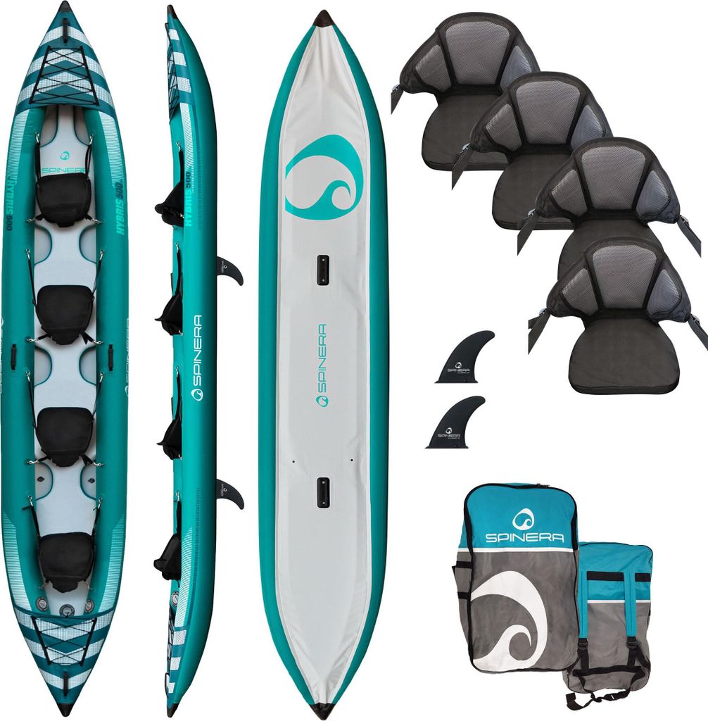 Spinera Hybris 510 Kajak aufblasbar 4-Personen | Drop-Stitch Boden | Touring Kajak mit Zubehör