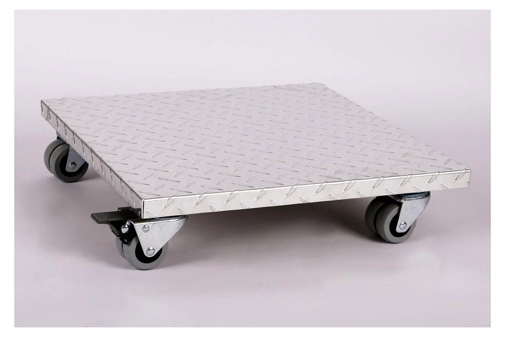 Möbelroller/Pflanzenroller 40x40 cm, ALU, 300 kg, Doppelrollen mit Bremse, hergestellt in Deutschland