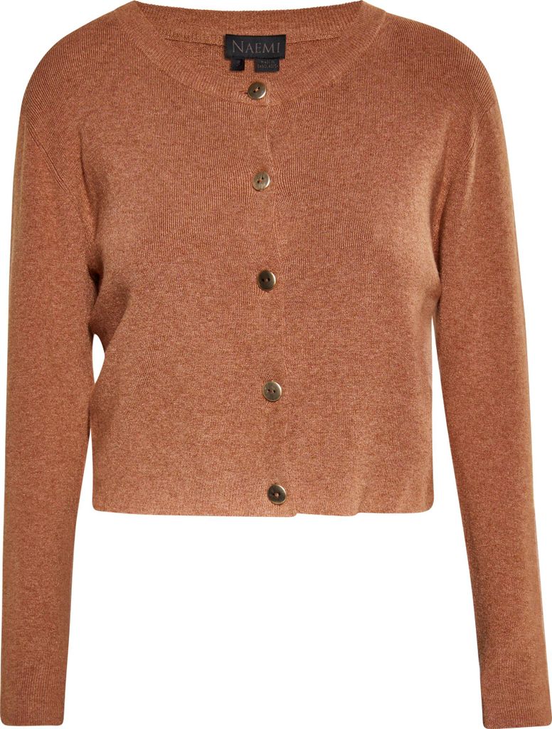 NAEMI damen strickjacke - braun melange, XL