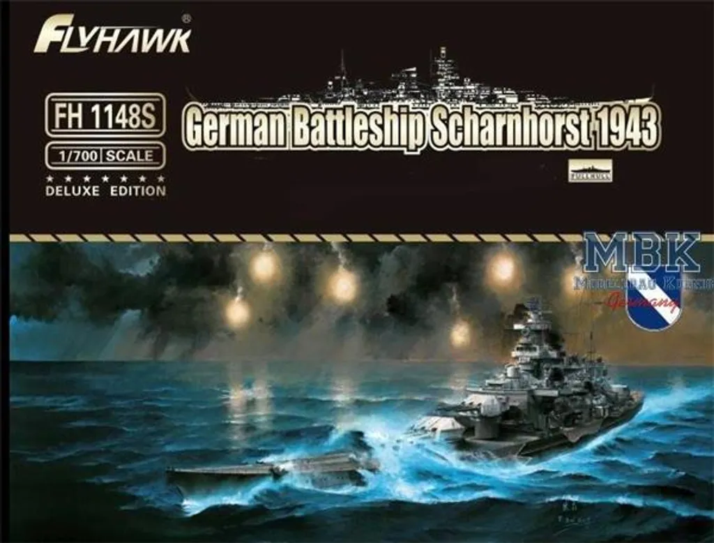 Maquette bateau Scharnhorst Flyhawk FH1148s sans défaut de moule