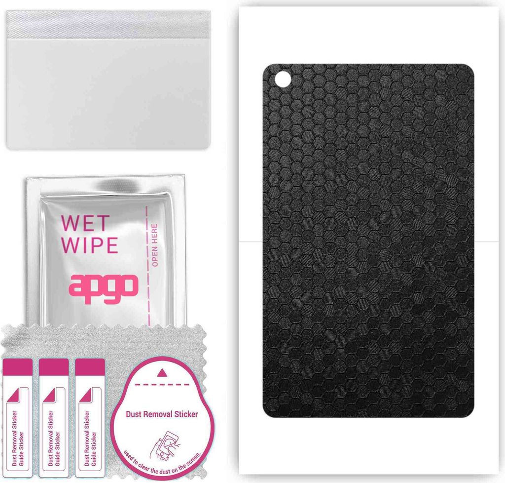 apgo Rückseite Schutzfolie, Skin, kompatibel mit Honor Tab 5, Hinten Displayschutzfolie aus Vinylfolie, kratzfest, einfache Montage - Schwarze Hon...