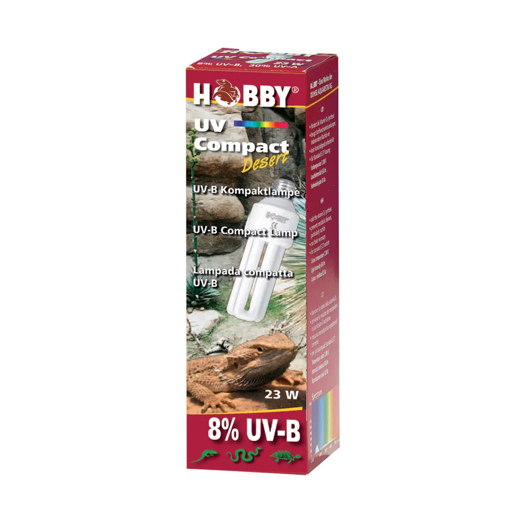 Éclairage Terrarium Désertique UV-B 8% Hobby Compact Desert 23W E27