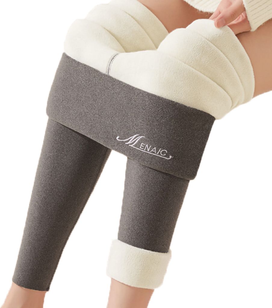 Thermo-Leggings für Damen, verdickte, warme, lässige Leggings aus Wolle, superelastisch, flauschig, für Fitness, Laufen, Wandern