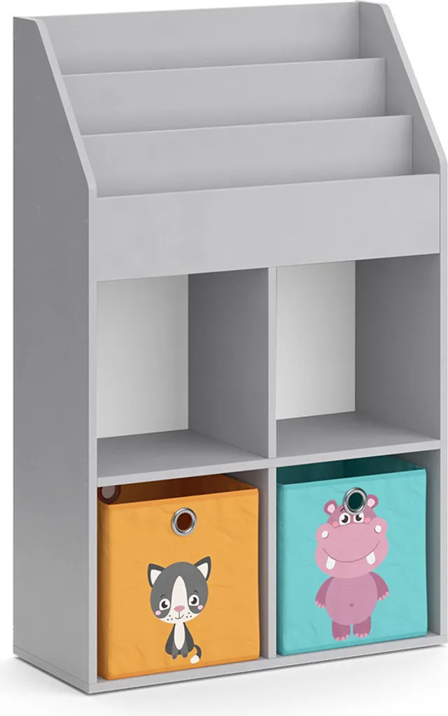 Meuble de rangement Vicco Luigi Gris 72cm - Design avec 2 boxes pliants
