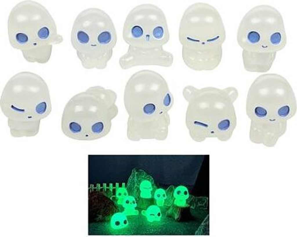 Alien Leuchtornamente 10 Stück grün Packung 1 Set