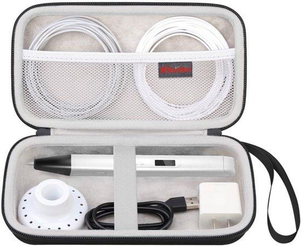 3D-Pen-Taschentuch mit OLED-Schirm, ABS-Filament-Gasfilter, Schwarz + Grau