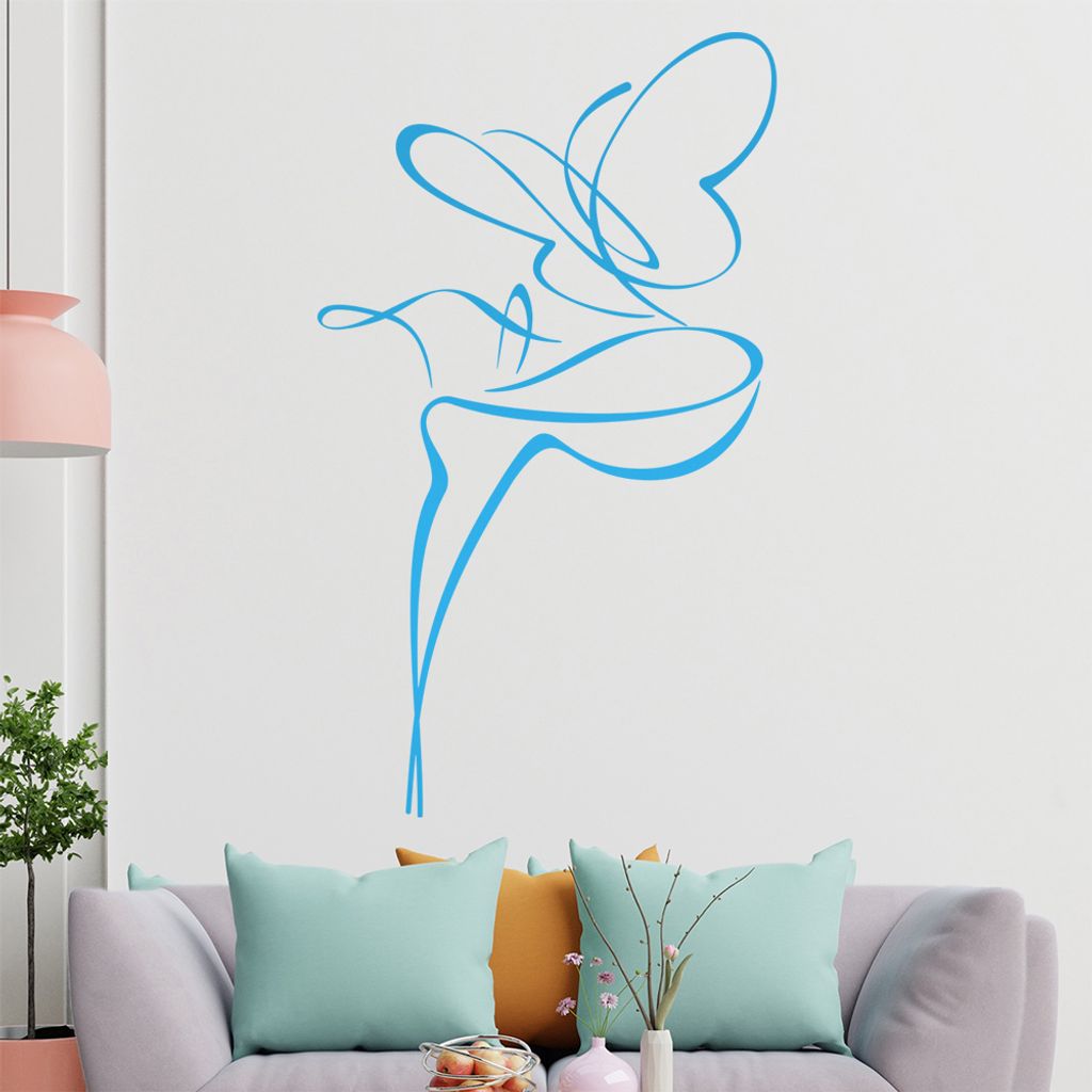 Schmetterling Linien Wandtattoo in 6 Größen - Wandaufkleber Wall Sticker - Dekoration, Küche, Wohnzimmer, Schlafzimmer, Badezimmer