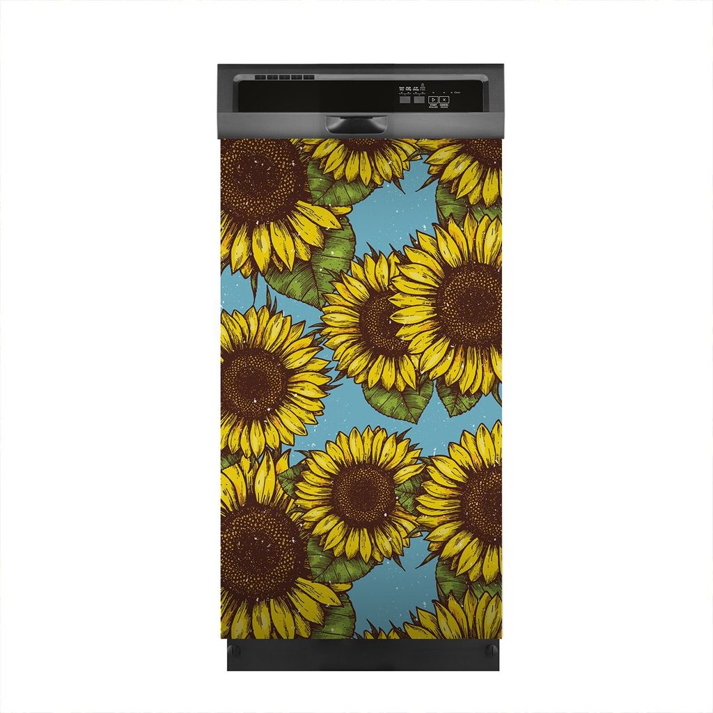 Aufkleber sticker 45x80 cm Dekorative folie Spülmaschine - Retro Sonnenblume